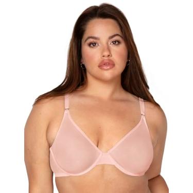 Imagem de Smart & Sexy Sutiã de malha transparente com aro – Disponível em pacote individual ou com 2, sedutor e de suporte, Rosa blushing (Mesh), 40C