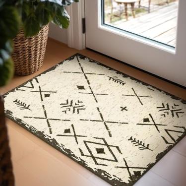 Imagem de Ashler Tapete abstrato, tapetes de entrada 2x3, tapete de área abstrato moderno para sala de estar, quarto, cozinha sala de jantar, escritório, decoração de casa off-white, tapetes antiderrapantes e laváveis na máquina, decoração de carpete