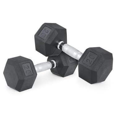 Imagem de MADOG Halteres hexagonais, conjunto de halteres de ferro fundido revestido de borracha, pesos de mão com aderência antiderrapante, 2,3-11,3 kg