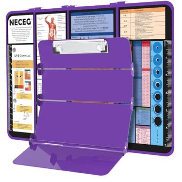 Imagem de NECEG Prancheta De Enfermagem Dobrável - 4 Camadas De Alumínio Para Enfermeiras Prancheta Dobrável Para Enfermagem Edição Médica Folhas De Dicas, Tamanho De Bolso Para Enfermagem Clipe Para Caneta Pr