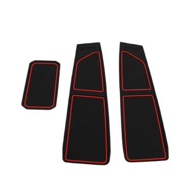 Imagem de 3 Pçs Traço Capa Bandeja de Silicone Carro Anti Deslizamento Painel Esteira Compartimentos Esteira para Bronco 2021-2024 (Vermelho)