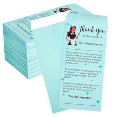 Imagem de Lesnala 100 peças de envelopes de ponta de limpeza para dinheiro, envelopes autoadesivos de ponta de limpeza, envelopes de dicas de agradecimento a granel para hotel, motel, moeda, semente de
