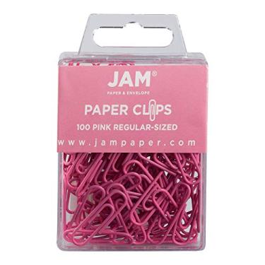 Imagem de JAM PAPER Clipes de papel padrão coloridos - Regular 2,5 cm - Clipes de papel rosa - Pacote com 100