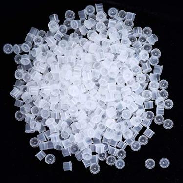 Imagem de Copos de tinta de tatuagem pequenos, 500 peças de plástico descartáveis microblading copos de tinta de maquiagem com base, tampas de tinta de pigmento, tamanhos 11 mm, acessórios para tinta de tatuagem, kits de tatuagem, suprimentos de tatuagem (P)