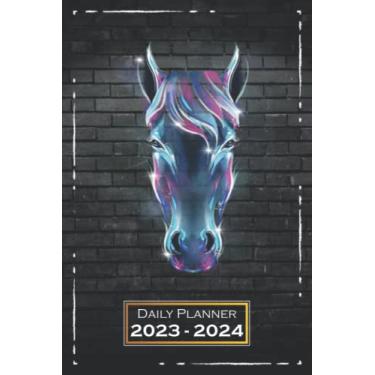 Imagem de Daily Planner 2023-2024: Horse, Motif | 6x9 inches, Softcover | From Sunday to Saturday | One Week on a Double Page | with Monthly Overview | Colorful | qx1