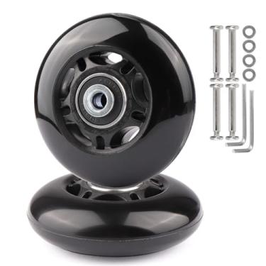 Imagem de Gladder Rodas de substituição de mala de bagagem Silenciosa PU Rodízio em linha com rolamentos ABEC7 608-2RS 608-2RS 6 mm eixo arruela kit de reparo universal (70 x 24 mm)