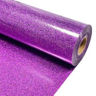 Imagem de MerryMade Vinil de Transferência de Calor com Glitter Roxo 30,5 cm x 4,5 m HTV para Camisas, Glitter HTV para todas as Máquinas de Corte