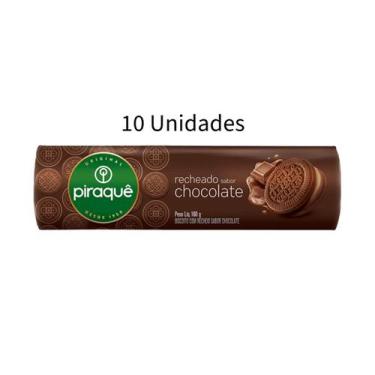 Imagem de Kit 10 Biscoito Recheado Piraquê 160g - sabores diversos, 10x Chocolat