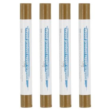 Imagem de PATIKIL Giz de cera para reparo de móveis, 4 peças de bastões de cera de madeira para arranhões Mesas de furos de piso de madeira, cor de madeira