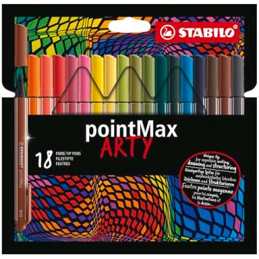 Imagem de STABILO Conjunto de 18 canetas Arty PointMax, pacote com 18, multicoloridas