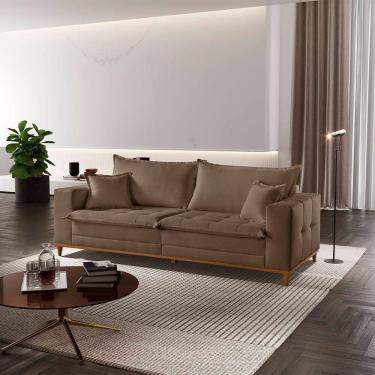 Imagem de Sofá Matrix 02 Módulos De 80cm B25cm Meu Sofá Online B016 Veludo Marrom