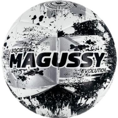 Imagem de Bola Futebol Society Magussy Evolution, 5, Branco, Cinza