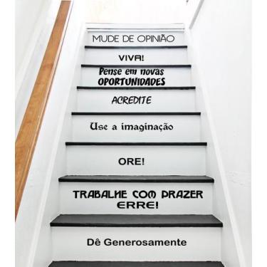 Imagem de Adesivo Decorativo de Para Escada ou Parede Frase Mude de Opinião - Ga