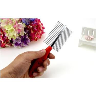 Imagem de Kit 5 Pentes Duplos P/ Pet Cães E Gatos Desembolador De Pelo - Coisari