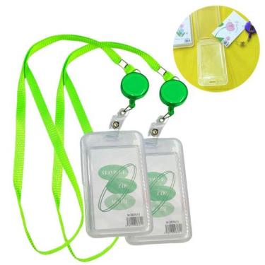 Imagem de Suporte Para Cartão Ajustável 2 Unidades Com Cordão Removível - Kit Po