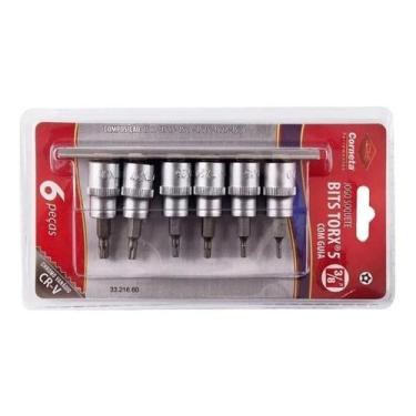 Imagem de Jogo Torx Corneta Soquete BITS 06 peças c guia 3/8" Ref.3321660