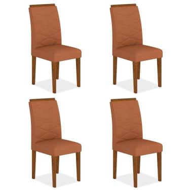 Imagem de Kit 4 Cadeiras Estofadas Everest Comfort Freijó/suede Terracota - Ma