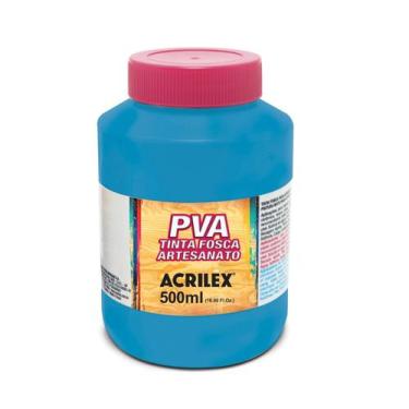 Imagem de Tinta Fosca Para Artesanato Pva 500ml 503 Azul Celeste - Acrilex