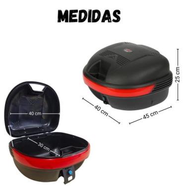 Imagem de Bau Moto Preto Bauleto com Base Universal 35L - Inovato