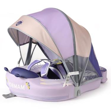 Imagem de Boia de natação para bebês da Mambobaby com dossel para piscina sólida, treinamento de natação, treinamento de natação, sem ar, flutuadores de água não infláveis na cintura para crianças pequenas
