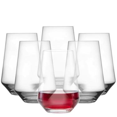 Imagem de Schott Zwiesel Tritan Crystal Glass Pure Barware Collection Taça de vinho tinto Bordeaux sem haste, 525 g, conjunto de 6