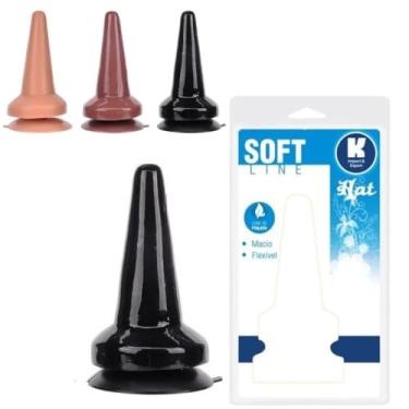 Imagem de Plug Anal Com Ventosa Hat Macio 15 X 3,9 Cm Ponta Fina e Base Larga Penetração Confortável [PRETO]