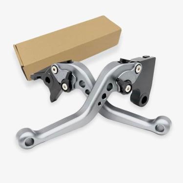 Imagem de Substituição para Triumph Trident 660 2021-2024 Alavanca de embreagem de freio curto CNC acessórios de liga de alumínio (cinza `Preto)