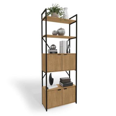 Imagem de Estante Dublin 4 pt Freijó e Preta