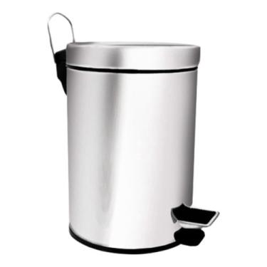 Imagem de Lixeira Inox Para Banheiro 5 Litros Com Pedal Cesto Interno Removível Prática Higiênica p/ Escritório Quarto Recepção