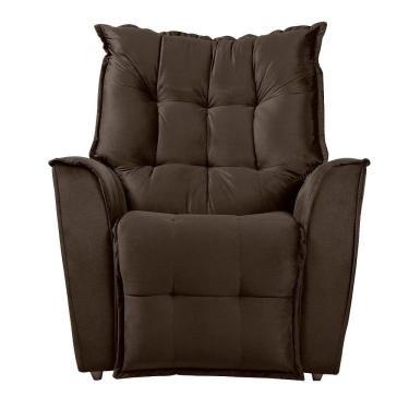 Imagem de Poltrona Do Papai Reclinável King Veludo Shop Das Cabeceiras Marrom Chocolate