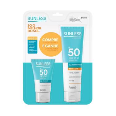 Imagem de Kit Protetor Solar Sunless Loção Toque Seco fps 50 120g + Protetor Solar Sunless Facial fps 50 30g