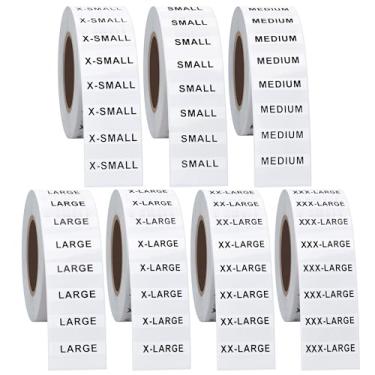 Imagem de Hycodest 250 x 7 peças adesivos de tamanho de roupas etiquetas transparentes 3,2 x 12,7 cm adesivos retangulares tamanho autoadesivo para roupas camisetas varejo (7 tamanhos)