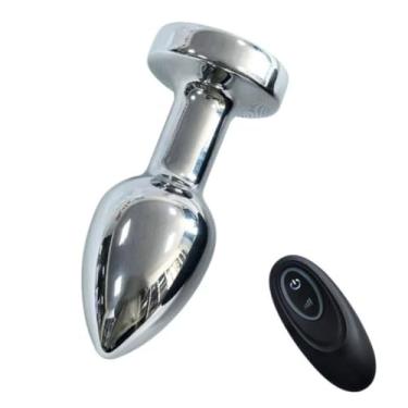 Imagem de Plug Anal Em Aço 10 Modos De Vibração Com Controle Remoto Sem Fio Brinquedo Erótico Prazer Intenso