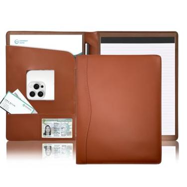 Imagem de Organizador de portfólio de padfólio com suporte para bloco de notas com capa para bloco de anotações tamanho carta A4 para escritório de negócios e escola