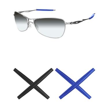 Imagem de Mryok 2 pares de kits de substituição de meias auriculares para Oakley Crosshair 1.0 - azul e preto