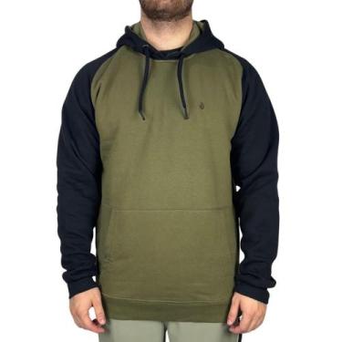 Imagem de Moletom Volcom Canguru FC Homak Verde e Preto, GG, Preto, Verde milita