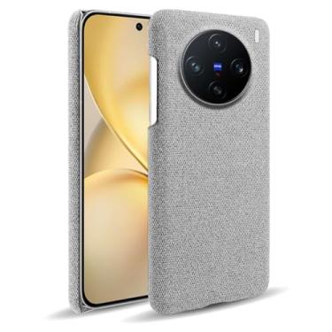 Imagem de Capa para vivo X200 PRO mini 5G,Capa desenhada em lona,Case Protetora Ultrafina com Empunhadura Macia,Design em Tecido Antichoque e Antiarranhões-Light gray