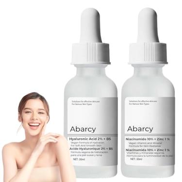 Imagem de Abarcy Conjunto De Cuidados Faciais Com Tratamento Facial: Ácido Hialurônico Com 2% + Vitamina B5 E Niacinamida 10% + Zinco 1%, Sérum Facial Hidratante Para Mulheres, Pele Radiante E Macia, Antienve