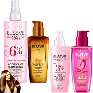 Imagem de Kit Elseve Sérum Leave In Liso Dos Sonhos Acidificante Óleo - L'oreal 