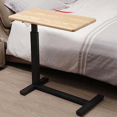 Imagem de Mesa de mesa móvel com altura ajustável sobre a cama, mesa de trabalho portátil para computador, notebook, mesa de trabalho - mesa de laptop sobre rodas para sala de estar/quarto