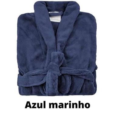 Imagem de Roupão microfibra Adulto Soft Macio roupão de banho Corttex, Azul mari