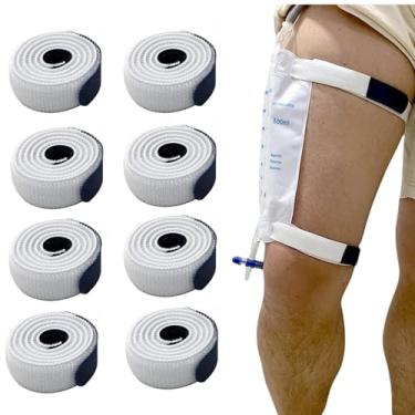 Imagem de WEEOATAR Kit de 8 unidades Foley Catheter Leg Band Catheter Tube Holder Dispositivo de Estabilização de Cateter, Antiderrapante, Seguro Cateter Urinário com Alças (Azul Escuro)