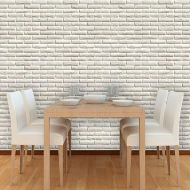 Imagem de Papel de Parede Tijolinho em Tons de Cinza Claro - Inove Papéis de Par