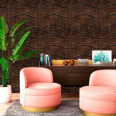 Imagem de Papel de Parede Elegance Ondas Envelhecidas Marrom 250 - Inove Papéis 