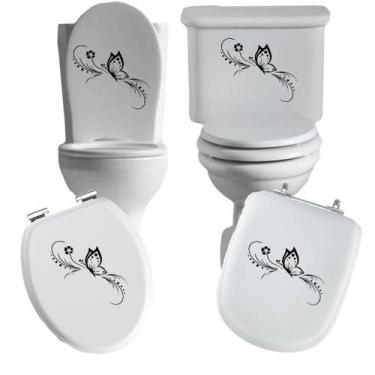 Imagem de Adesivo flor 2 vaso sanitário privada caixa acoplada descarga azulejo 