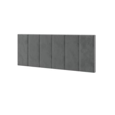 Imagem de Conjunto De Cabeceira Solt Laura Proteção Lateral Sued Cinza - Ofertam