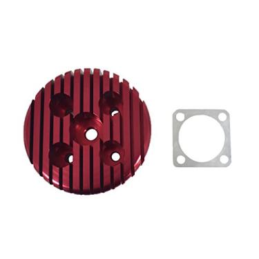 Imagem de COEFEPIY Cabeça de cilindro CNC com junta para corrida 66cc 80cc motor (vermelho)