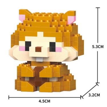 Imagem de Brinquedo Blocos de Montar Infantil Brinquedo Educativo Animais De Bri