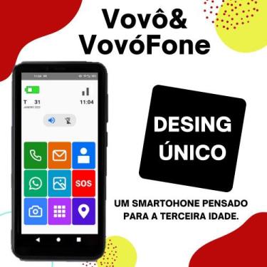 Imagem de Vovô&vovófone samsung 32gb 4g 2gb ram tela 6.5 icones grande, PRETO