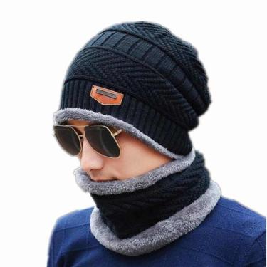 Imagem de Touca Gorro + Cachecol Quentinho Inverno Sku:kt01 - R.S MODAS, Preto, 